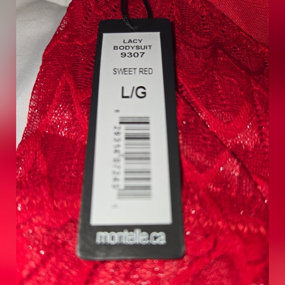 Montelle Sweet Red Lace Bodysuit Size Large NWT - Picture 9 of 10